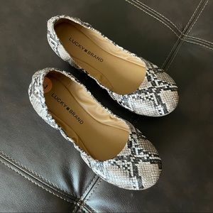 Lucky Brand snakeskin ballet shoes 7